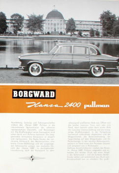 Borgward Hansa 2400 Pullmann Modelprogram 1958 Carbrochure (10040)
